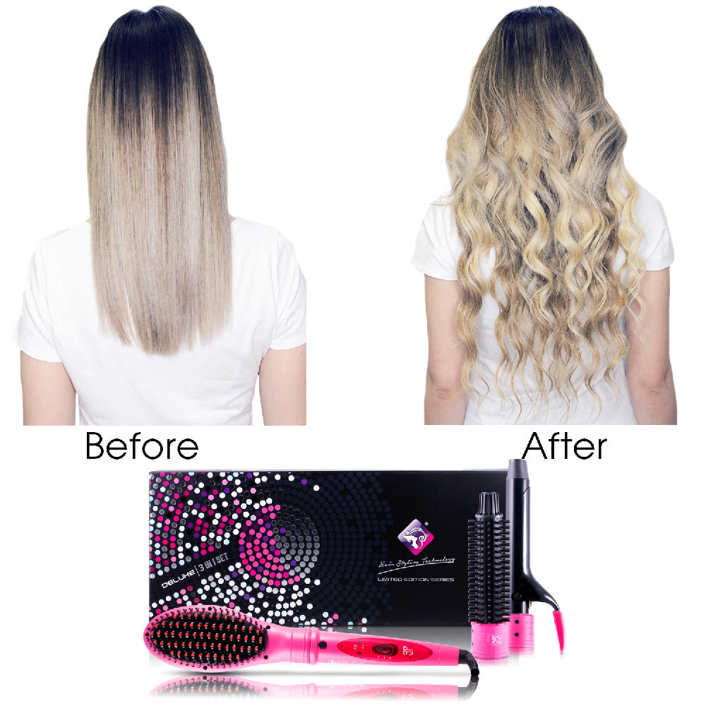 Deluxe 3 In 1 Styling Set - Pink - RoyaleUSA