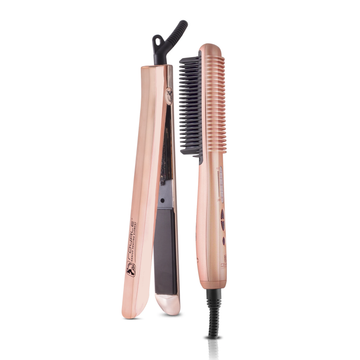 Duet Set - Platinum Flat Iron + Platinum Heating Brush