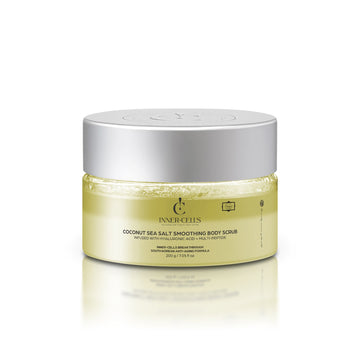 Coconut Sea Salt Smoothing Body Scrub Infused with Hyaluronic Acid + Multi-Peptide