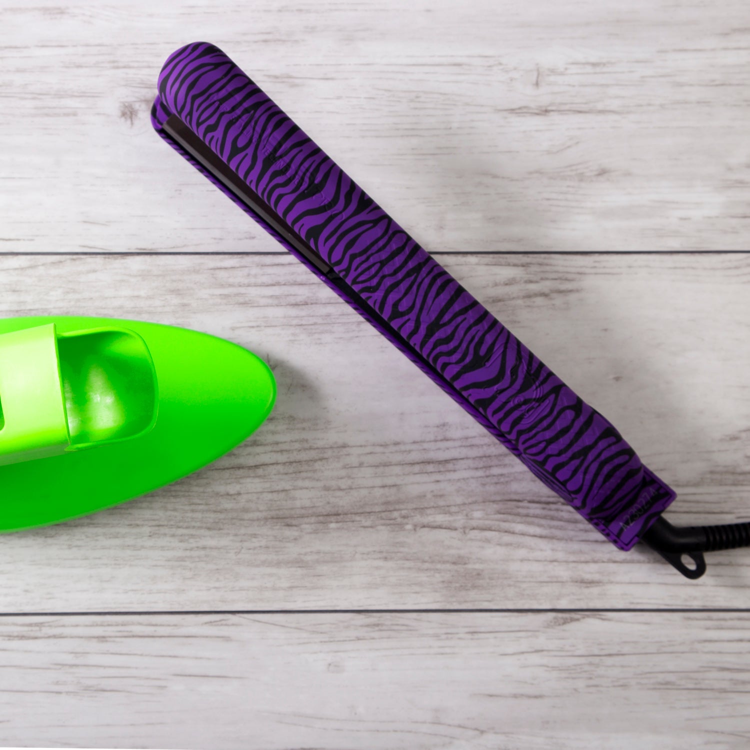 Classic Print 100% Ceramic Tourmaline Plates Soft Touch Hair Straightener - Purple Zebra - RoyaleUSA