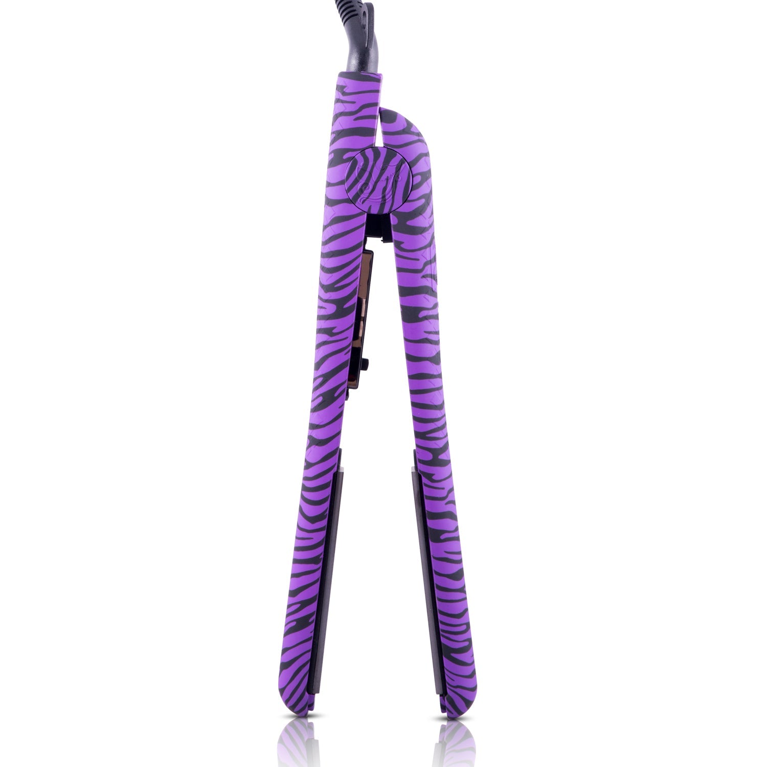 Classic Print 100% Ceramic Tourmaline Plates Soft Touch Hair Straightener - Purple Zebra - RoyaleUSA