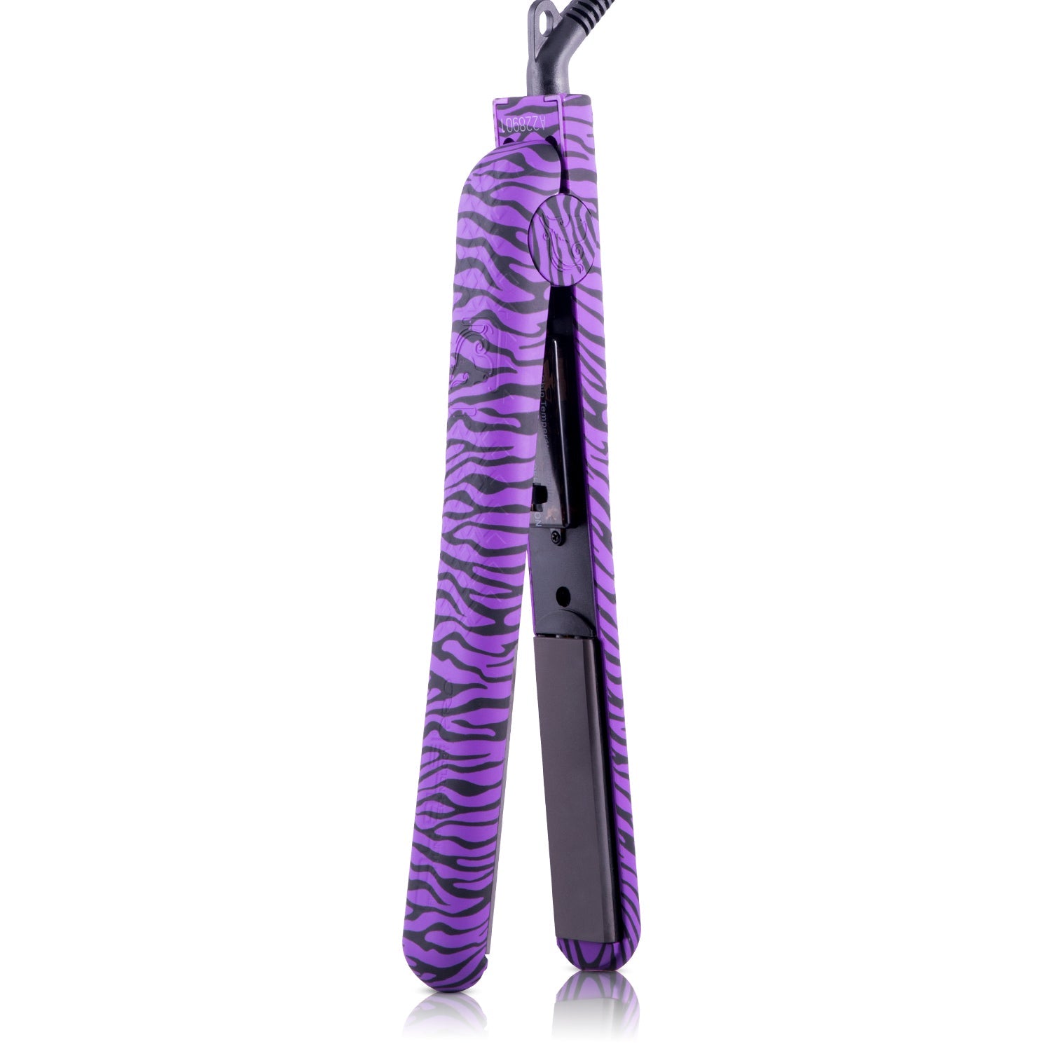 Classic Print 100% Ceramic Tourmaline Plates Soft Touch Hair Straightener - Purple Zebra - RoyaleUSA