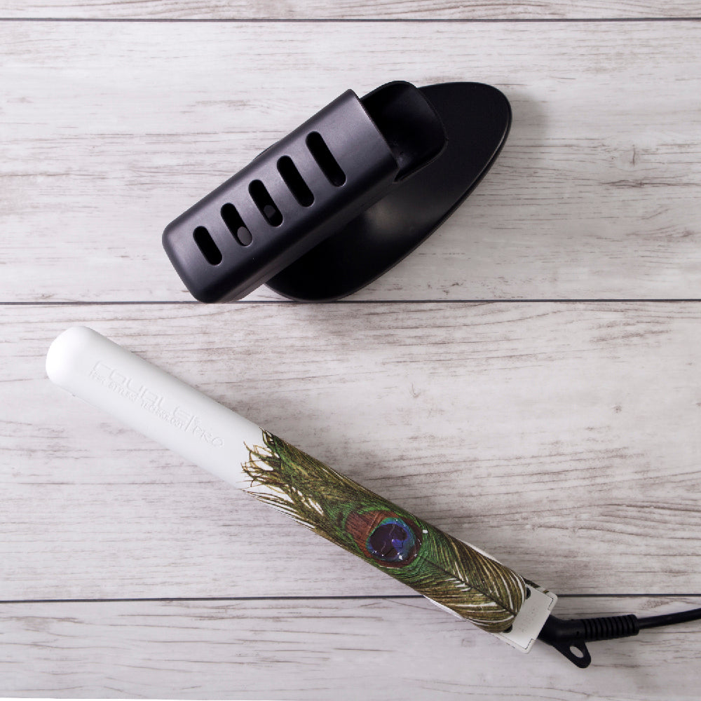 Classic Print 100% Ceramic Tourmaline Plates Soft Touch Hair Straightener - Peacock - RoyaleUSA