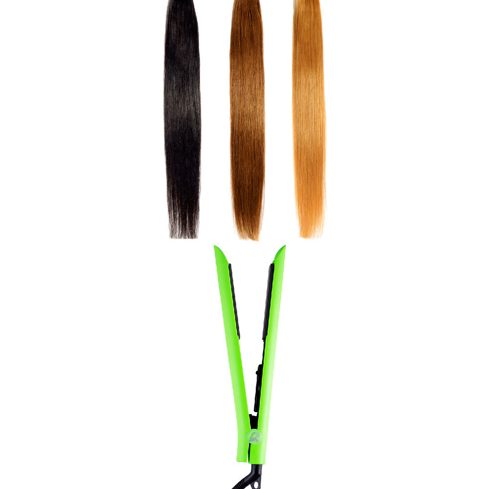 Platinum Genius Heating Element Hair Straightener with 100% Ceramic Plates - Lime Green - RoyaleUSA