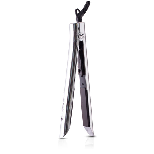 Limited Edition - Platinum Genius Heating Element Hair Straightener with 100% Ceramic Plates - Sparkling Silver - RoyaleUSA